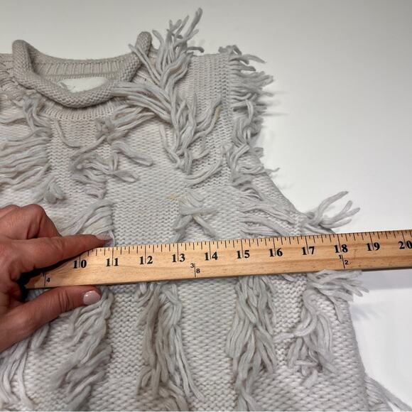 3.1 Philip Lim Cream Wool Fringe Sleeveless Sweater Sz Small - Picture 8 of 10